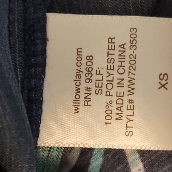 Modern Chic Floral Cheer Navy Blue Ruffled Business Casual Blouse Halter Top XS - Picture 4 of 16